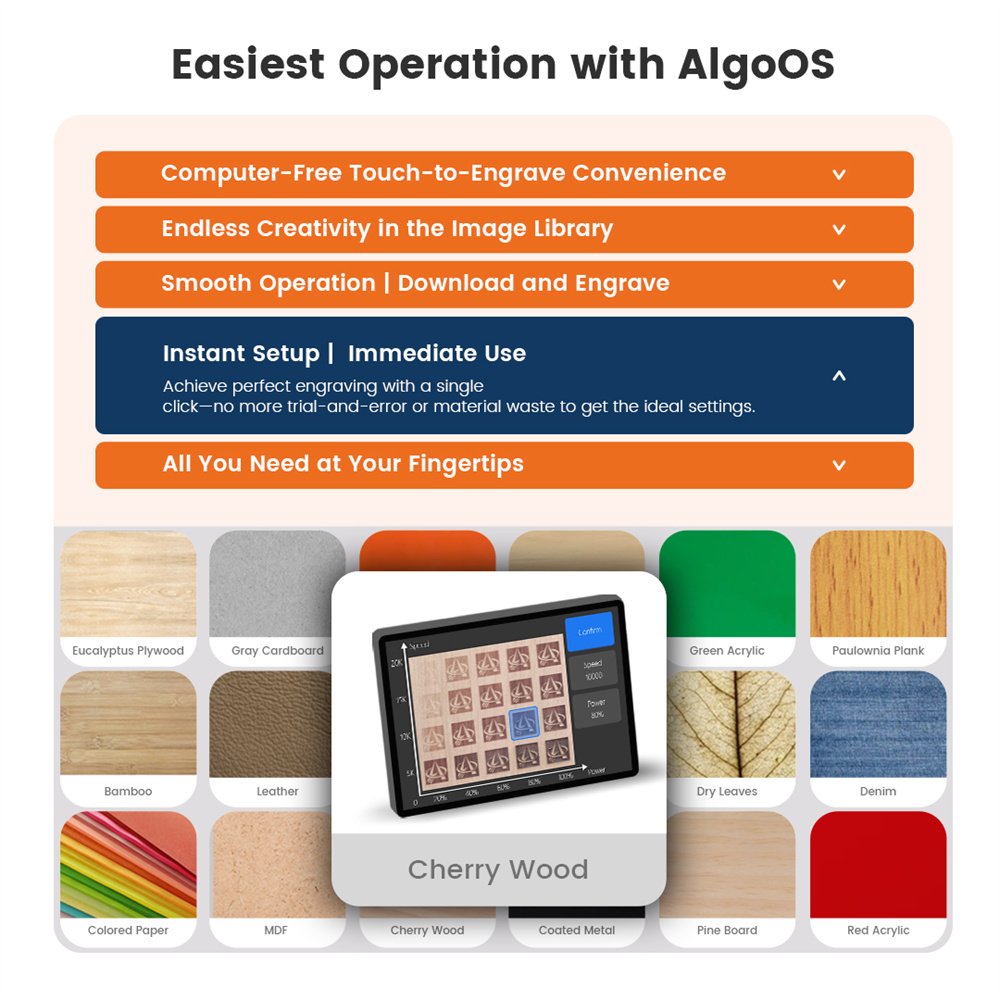 Algolaser-DIY-KIT-MK2-Lasergravierer-10W-12000mmmin-Touchscreen-Praumlzisionslaser-Modul-Erweiterbar-2023609-9